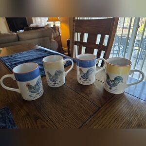Set Of 4 Rooster Glory 8oz Mugs